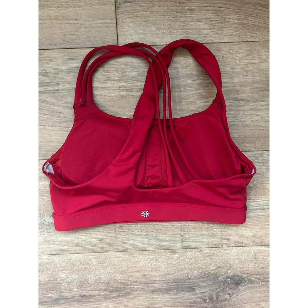 Athleta Sport Bra Solid Crossed Straps On The Back Red Size Small - Picture 2 of 4
